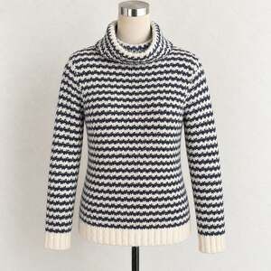 Barbour Chunky Alpaca Wool Blend Striped Cowl Neck Sweater Heritage Preppy